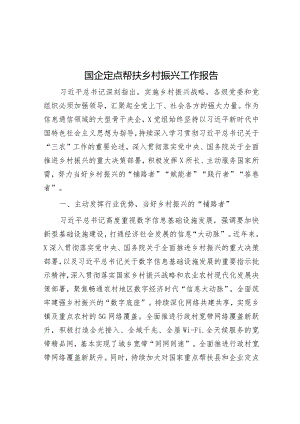 定点帮扶乡村振兴工作报告（国企）.docx