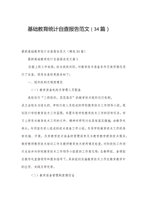 基础教育统计自查报告范文（34篇）.docx