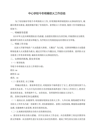 中心学校今冬明春防火工作总结.docx
