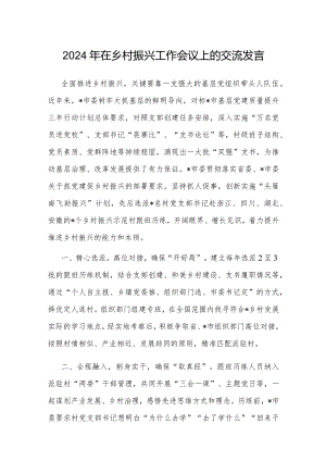 在2024年乡村振兴工作会议上的交流发言.docx