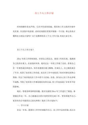 员工个人工作计划 (5).docx