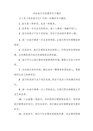 奇妙旅行记的精彩句子摘抄.docx