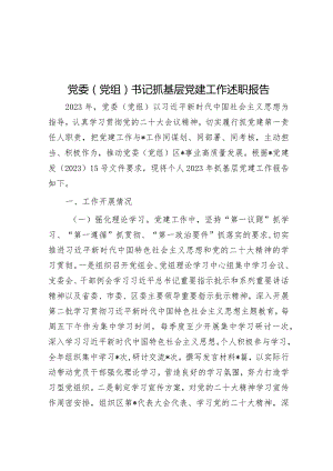 党委（党组）书记抓基层党建工作述职报告&与网民互动情况交流发言.docx