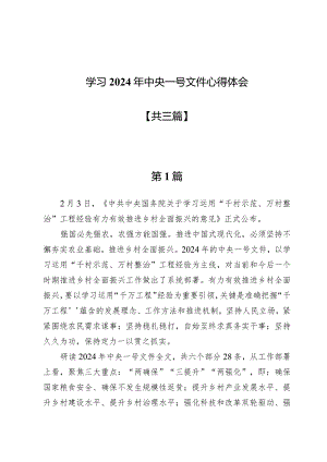 学习2024年中央一号文件心得体会三篇.docx