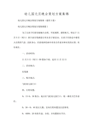 幼儿园元旦晚会策划方案集锦.docx