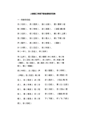 人教版二年级下册全册知识归纳.docx