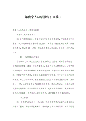 年度个人总结报告（30篇）.docx