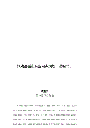 禄劝县城市商业网点规划（说明书）.docx