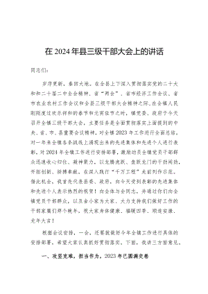 在2024年三级干部大会上的讲话（县级）.docx
