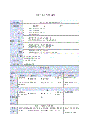 建筑力学与结构 第4版 教案 项目6几何组成分析.docx