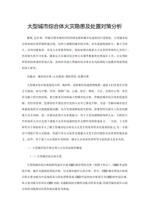 大型城市综合体火灾隐患及处置对策分析.docx