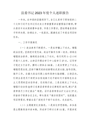 县委书记2023年度个人述职报告.docx