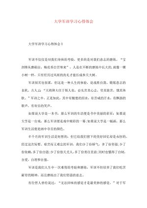 大学军训学习心得体会.docx