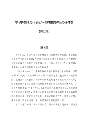 学习参加江苏代表团审议时重要讲话心得体会5篇.docx