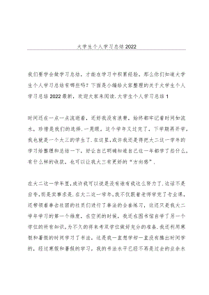 大学生个人学习总结2022.docx