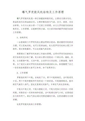 曝气罗茨鼓风机结构及工作原理.docx