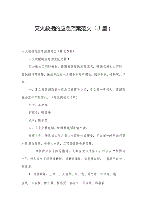 灭火救援的应急预案范文（3篇）.docx