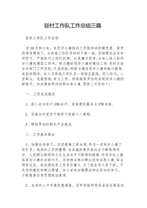驻村工作队工作总结三篇.docx