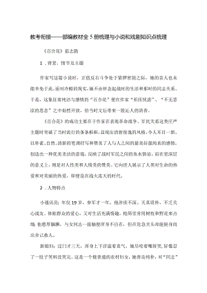 教考衔接——部编教材全5册梳理与小说和戏剧知识点梳理.docx