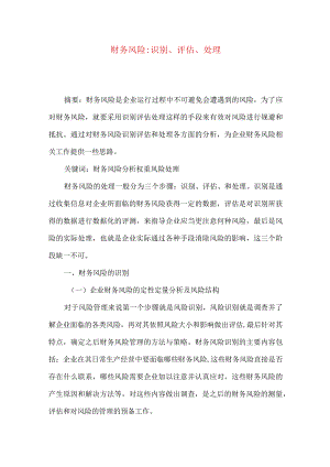 财务风险-识别、评估、处理.docx