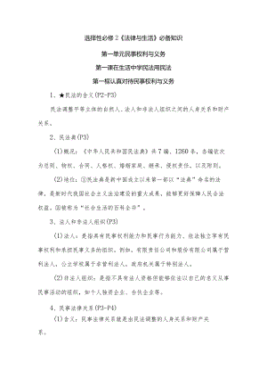 选择性必修2《法律与生活》必备知识.docx