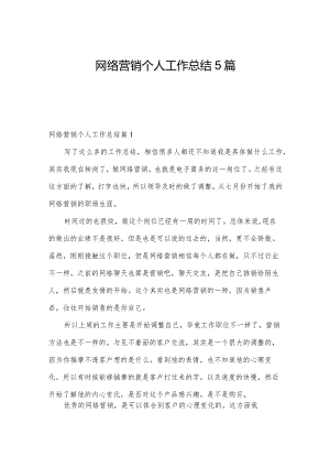 网络营销个人工作总结5篇.docx