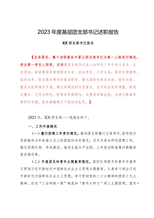 附件1.2023年度基层团支部书记述职报告模板.docx