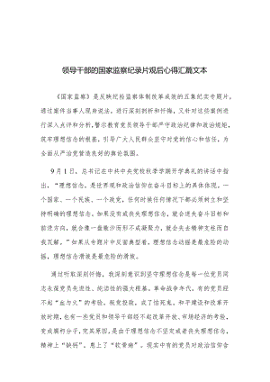 领导干部的国家监察纪录片观后心得汇篇文本.docx