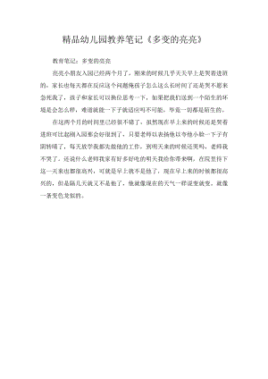 精品幼儿园教养笔记《多变的亮亮》.docx