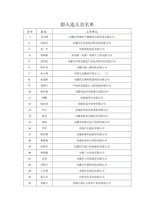 芜湖市第四批安徽省战略性新兴产业技术领军人才.docx