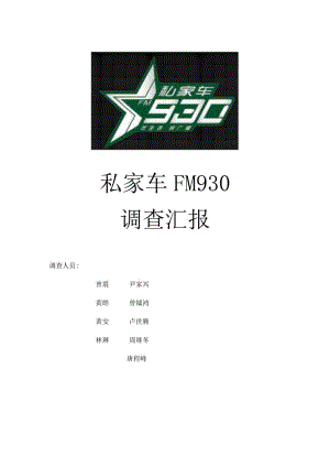 私家汽车调查报告团队.docx