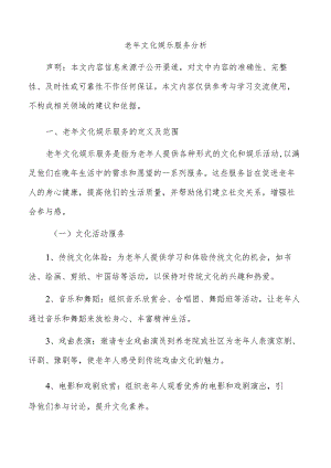 老年文化娱乐服务分析.docx