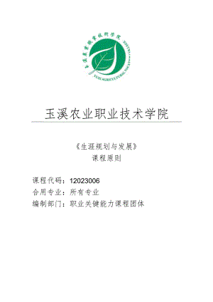 职业规划与发展的课程规范.docx