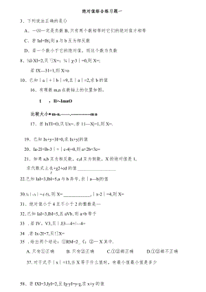 绝对值练习题100道-副本.docx