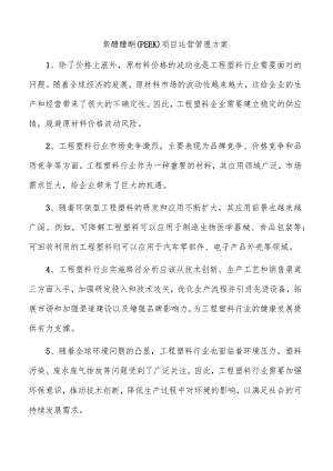聚醚醚酮（PEEK）项目运营管理方案.docx