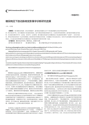 糖尿病足下肢动脉病变影像学诊断研究进展.docx