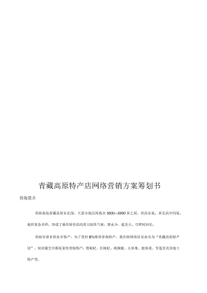 青藏高原特产店网络推广攻略.docx