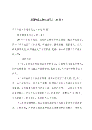 项目年度工作总结范文（34篇）.docx