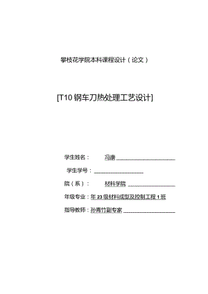 钢车刀的热处理技术.docx