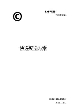 顺丰快递配送方案介绍.docx
