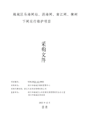 越城区马海闸站、沥海闸、南江闸、楝树下闸运行维护项目招标文件.docx