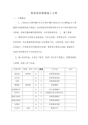 路面铣刨施工方案.docx