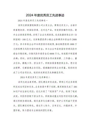 2024年度优秀员工先进事迹.docx