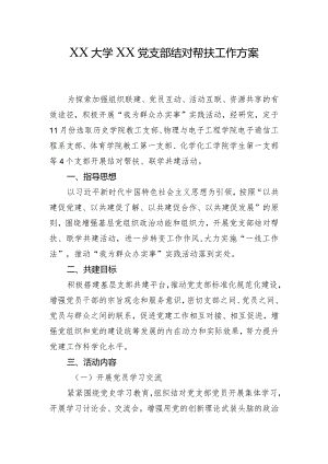 XX大学XX党支部结对帮扶方案.docx