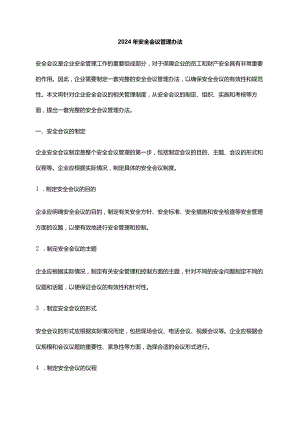 2024年安全会议管理办法.docx