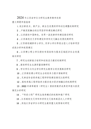 1.2024年江苏省学位与研究生教育教学改革重大课题申报指南.docx