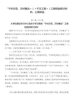 “千村示范、万村整治”（“千万工程”）工程经验研讨材料、心得体会.docx