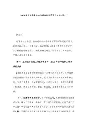 2024年组织部长在全市组织部长会议上的讲话范文.docx