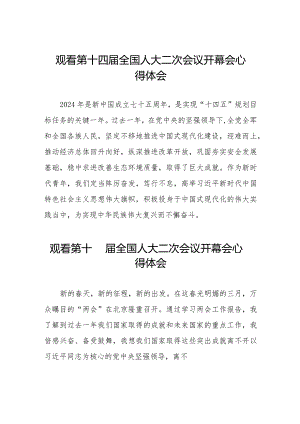 第十四届全国人民代表大会第二次会议开幕会的学习体会三十篇.docx