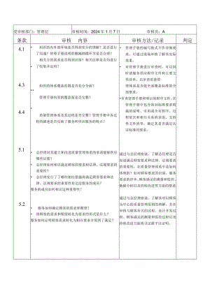 2024版质量管理体系审核清单.docx